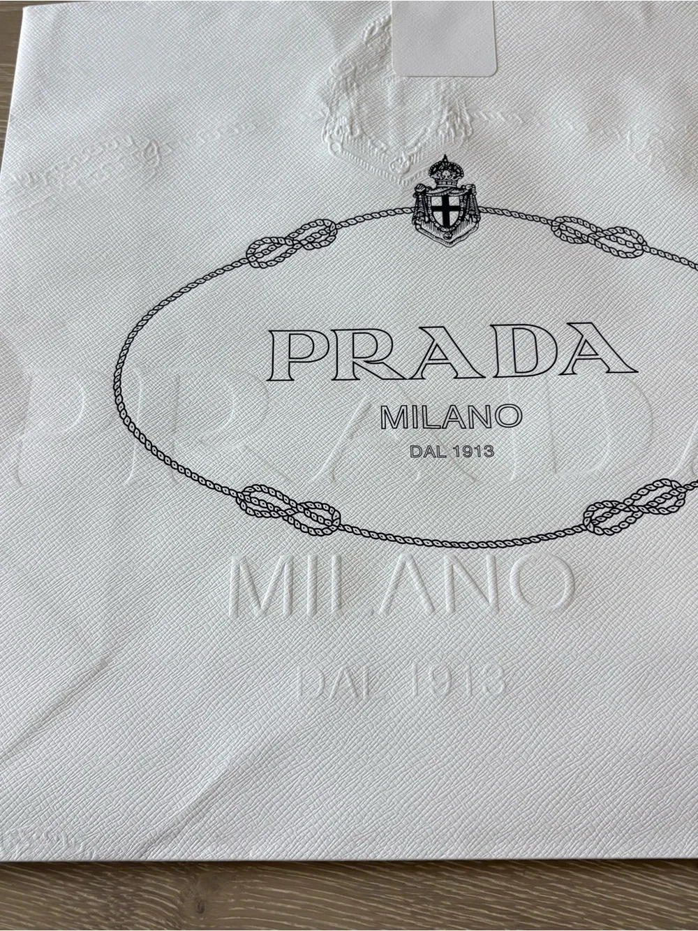 Prada White Medium Luxury Shopping Tote Bag